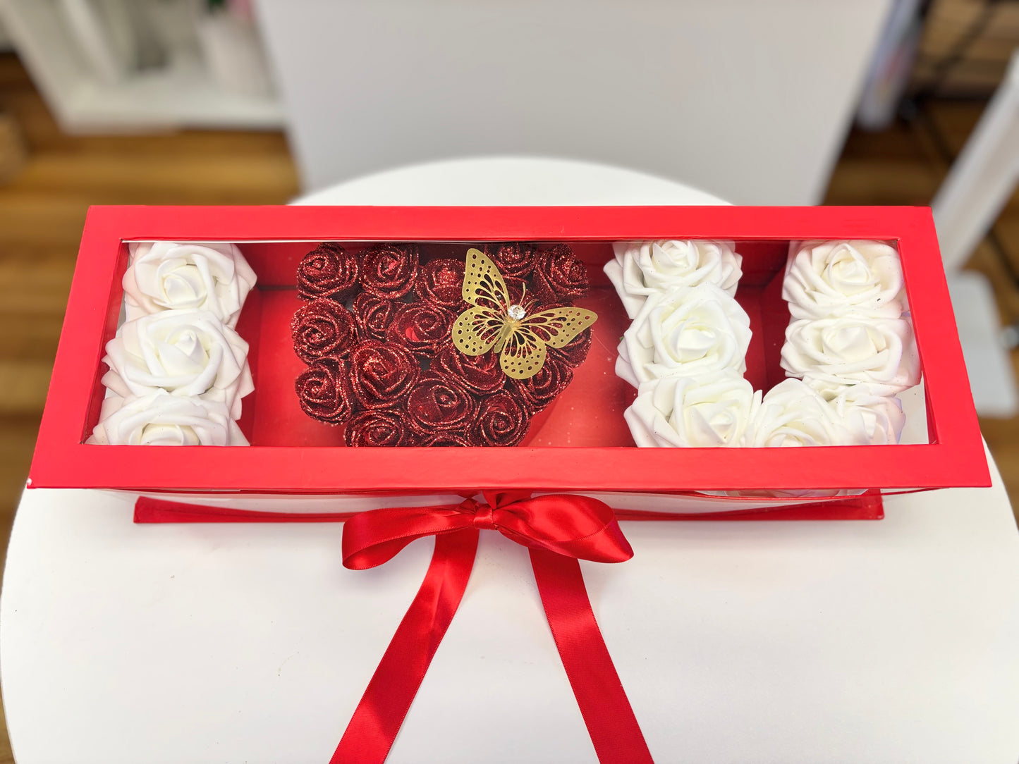 Artificial I heart U Box Arrangement