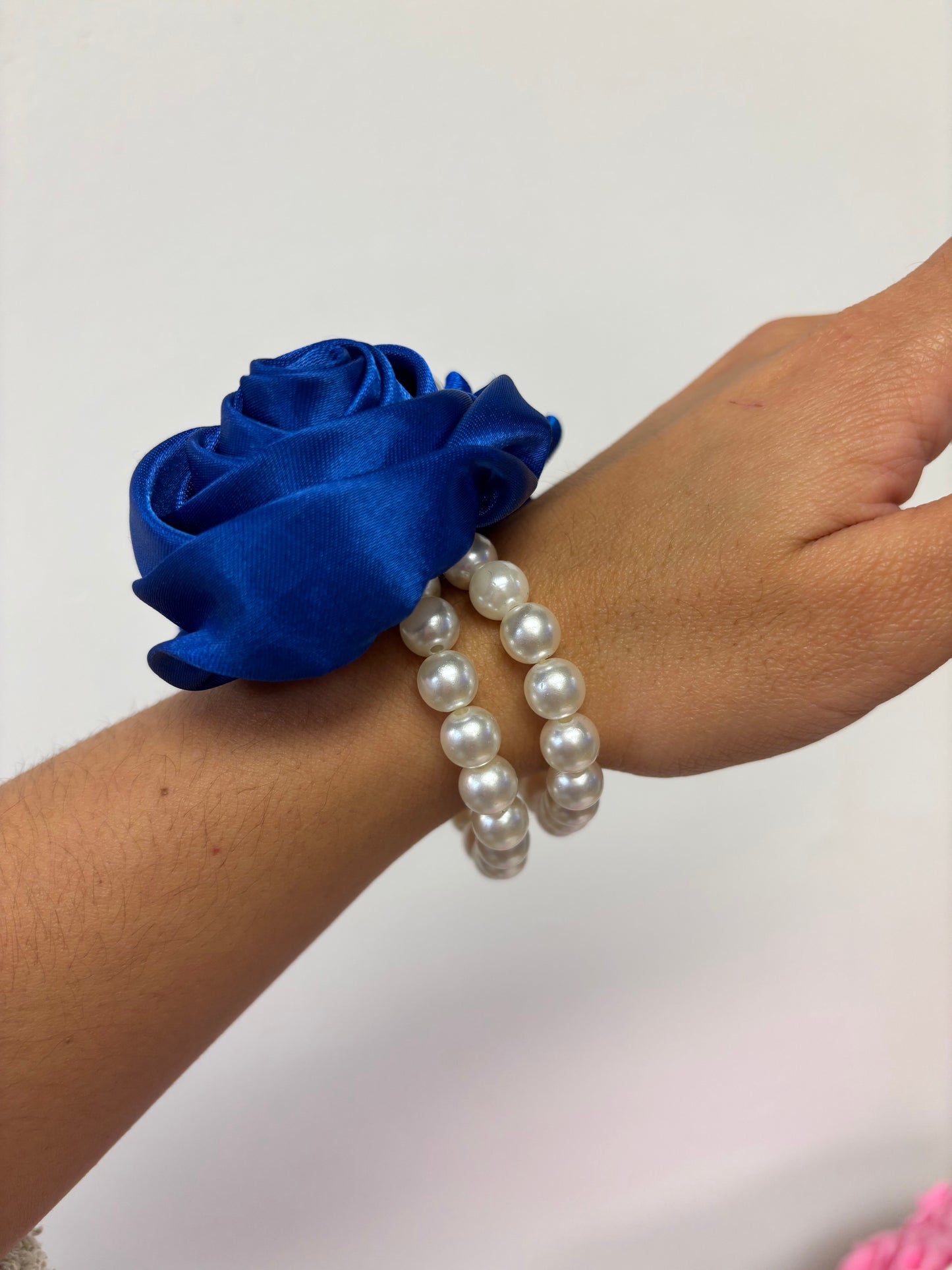 Blue Flower Ribbon Corsage