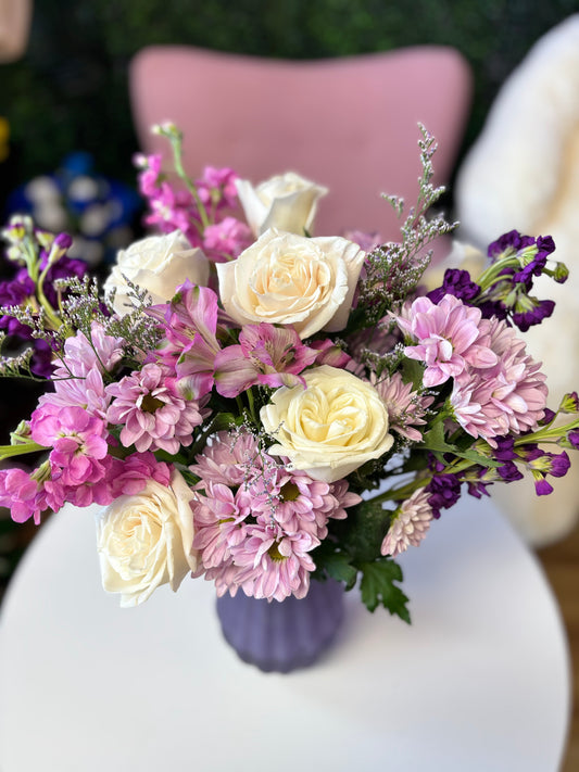 Violet Vase Arrangement