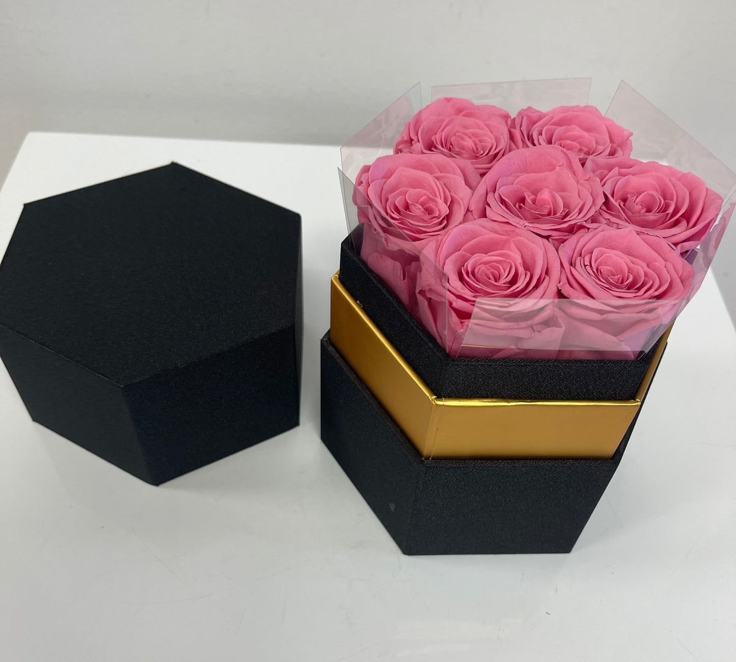 7 Real Preserved Pink Rose