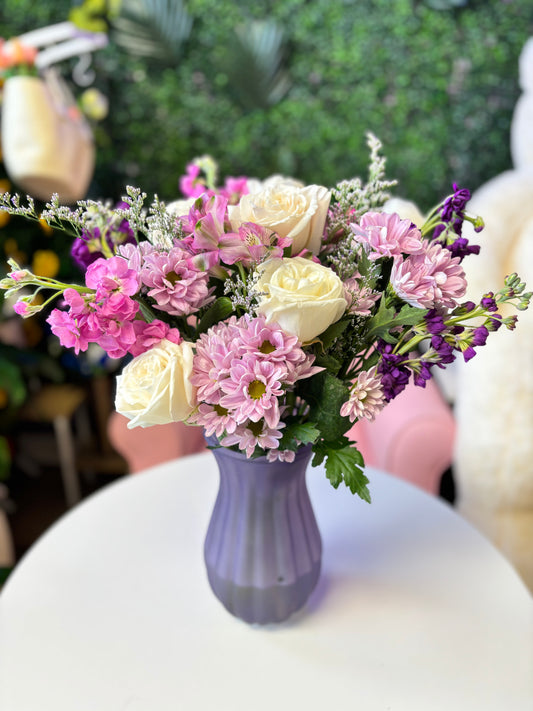 Violet Vase Arrangement