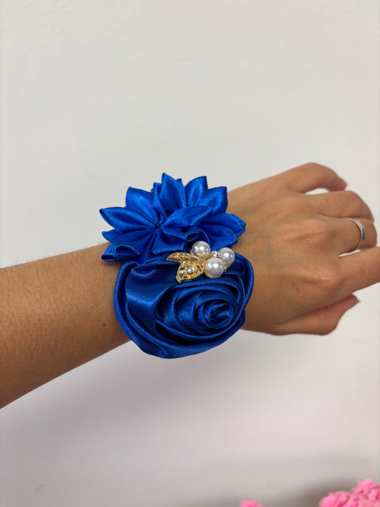 Blue Flower Ribbon Corsage