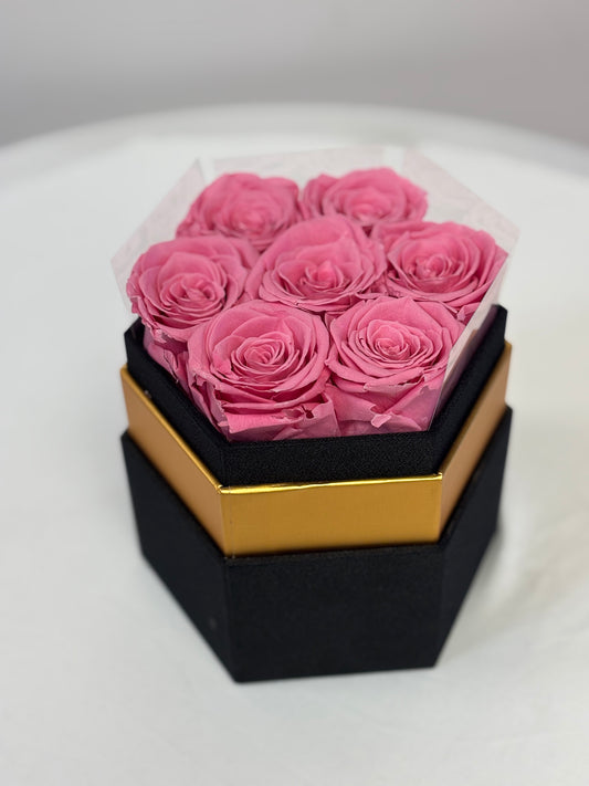 7 Real Preserved Pink Rose