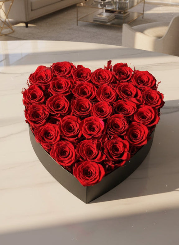 27 Preserved Roses Heart