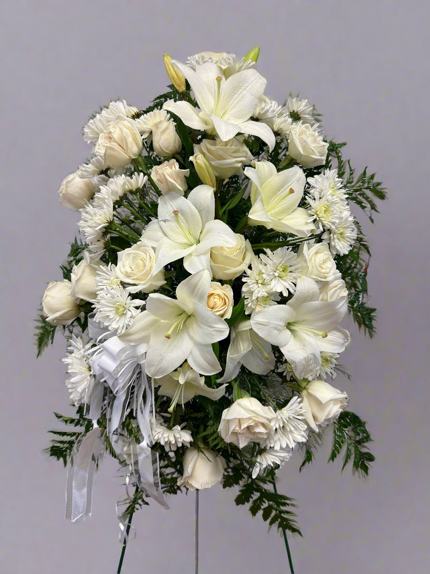 White Dove Standing Spray