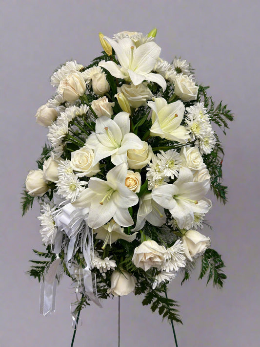 White Dove Standing Spray