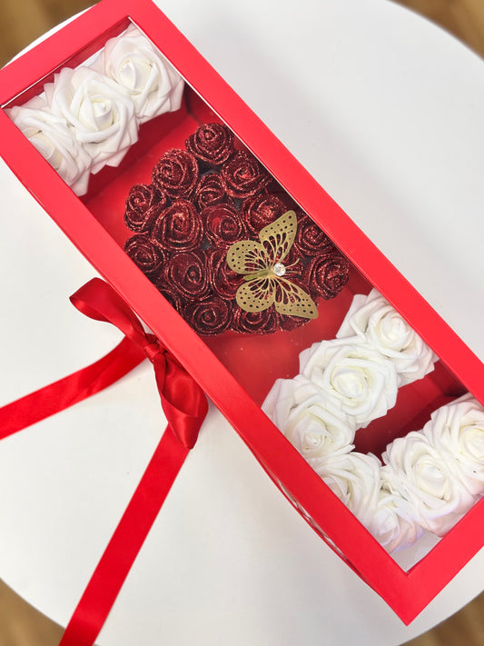 Artificial I heart U Box Arrangement