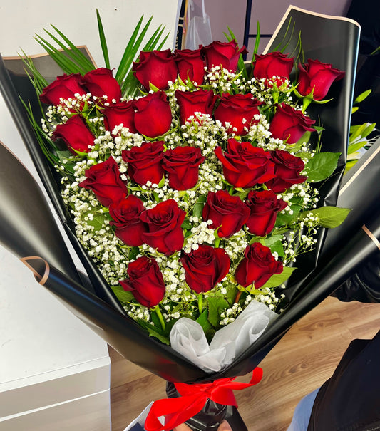 12 Roses Wrapped Bouquet