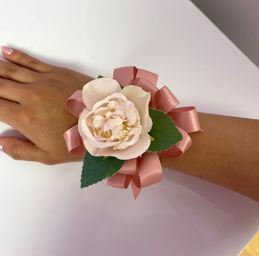 Artificial Nude Pink Corsage and Boutonniere