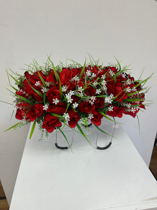 Cemetery standing flowers