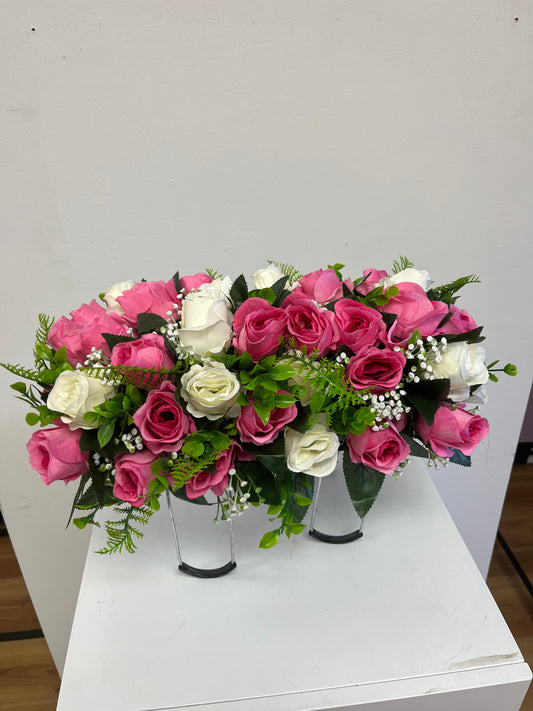 Cemetery standing flowers