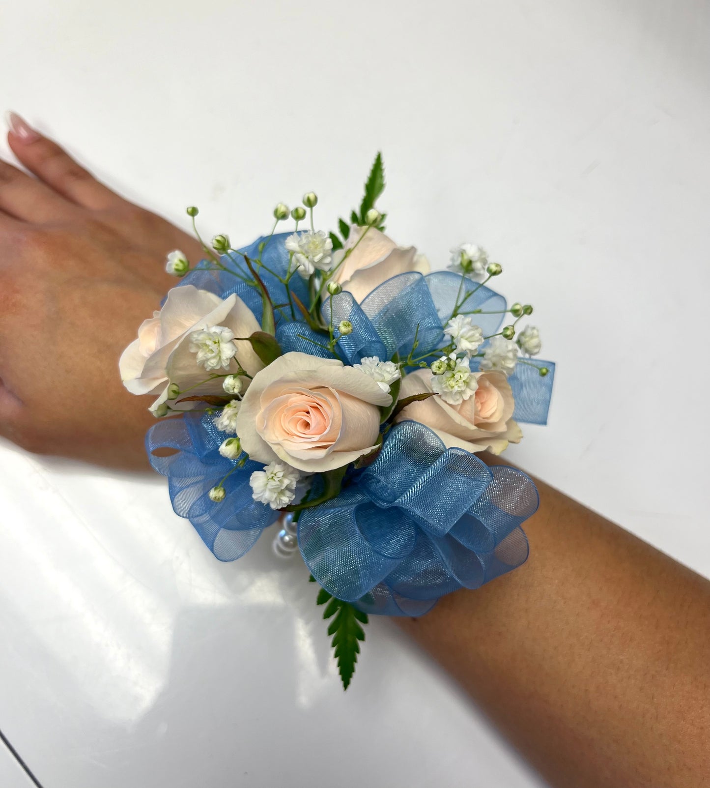 Pink and Blue Prom Corsage