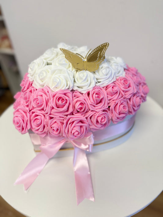 Artificial Roses Pink & White