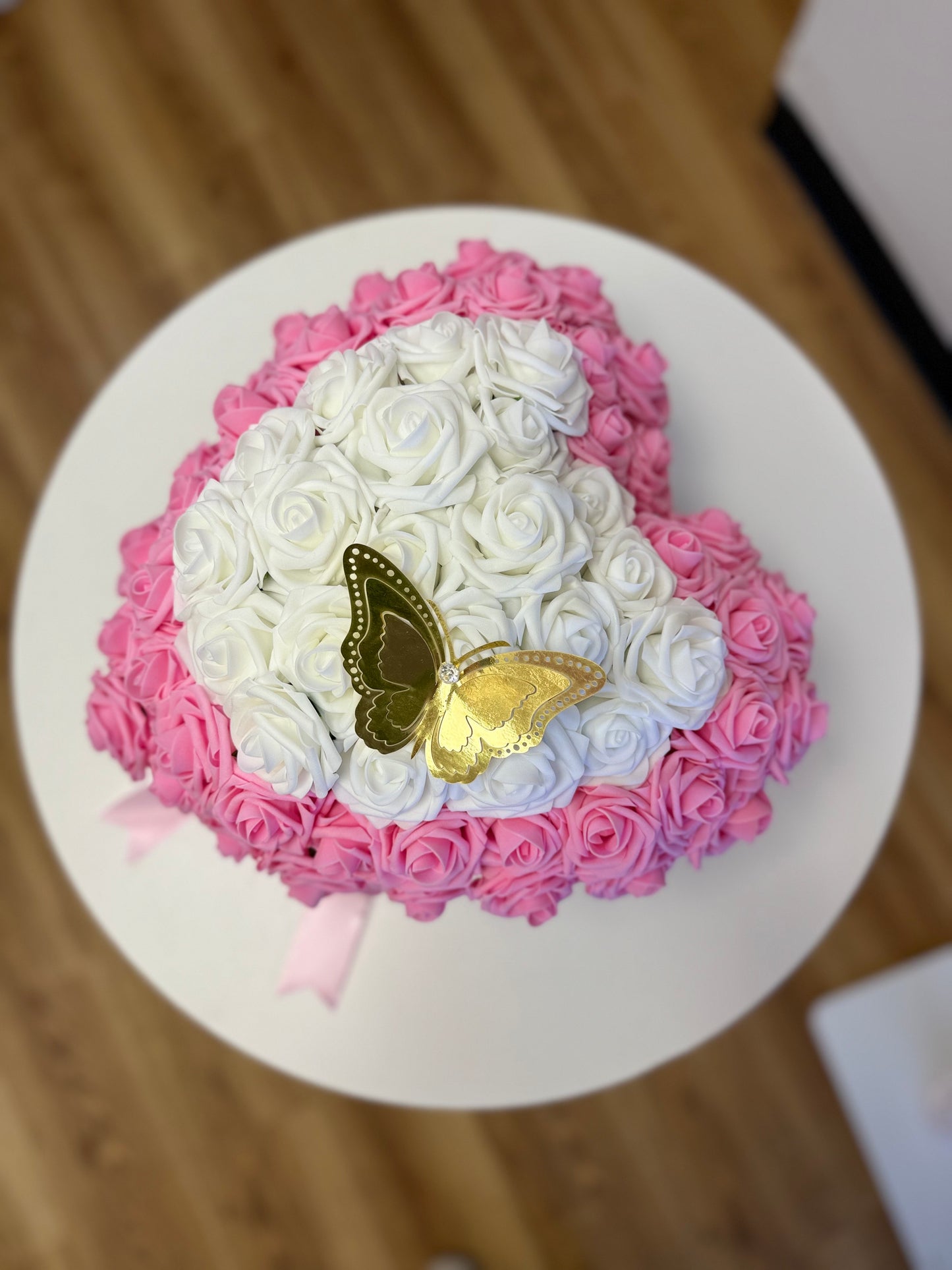 Artificial Roses Pink & White