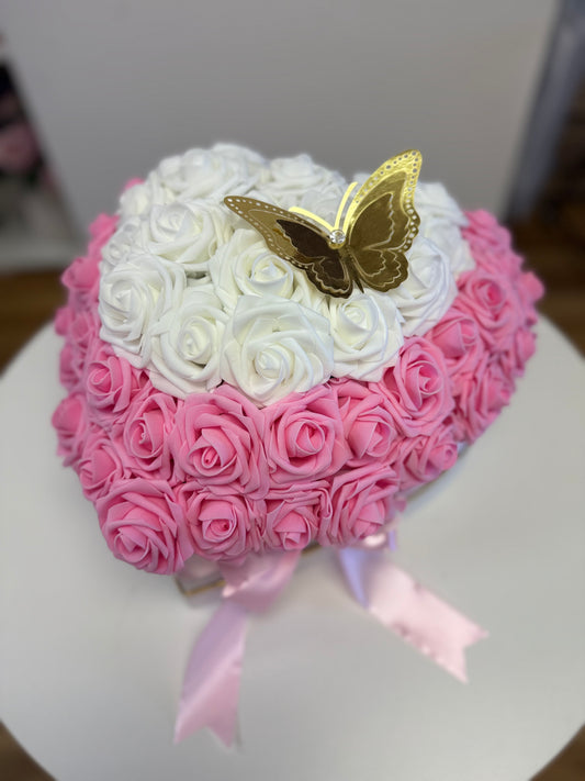 Artificial Roses Pink & White