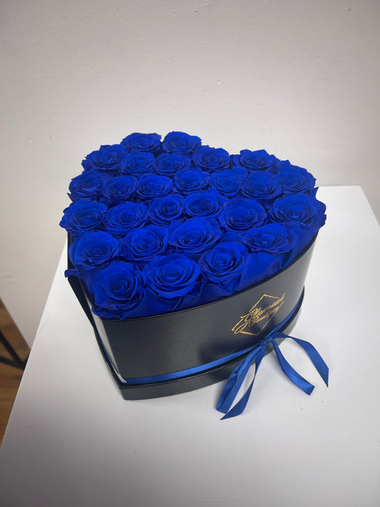 27 Preserved Roses Heart Box