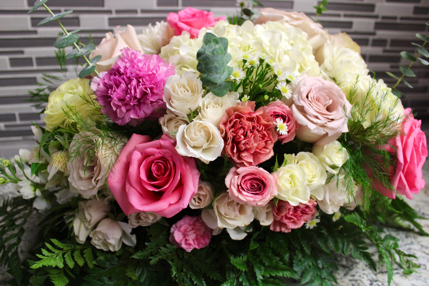 Pink Blooms Center Piece