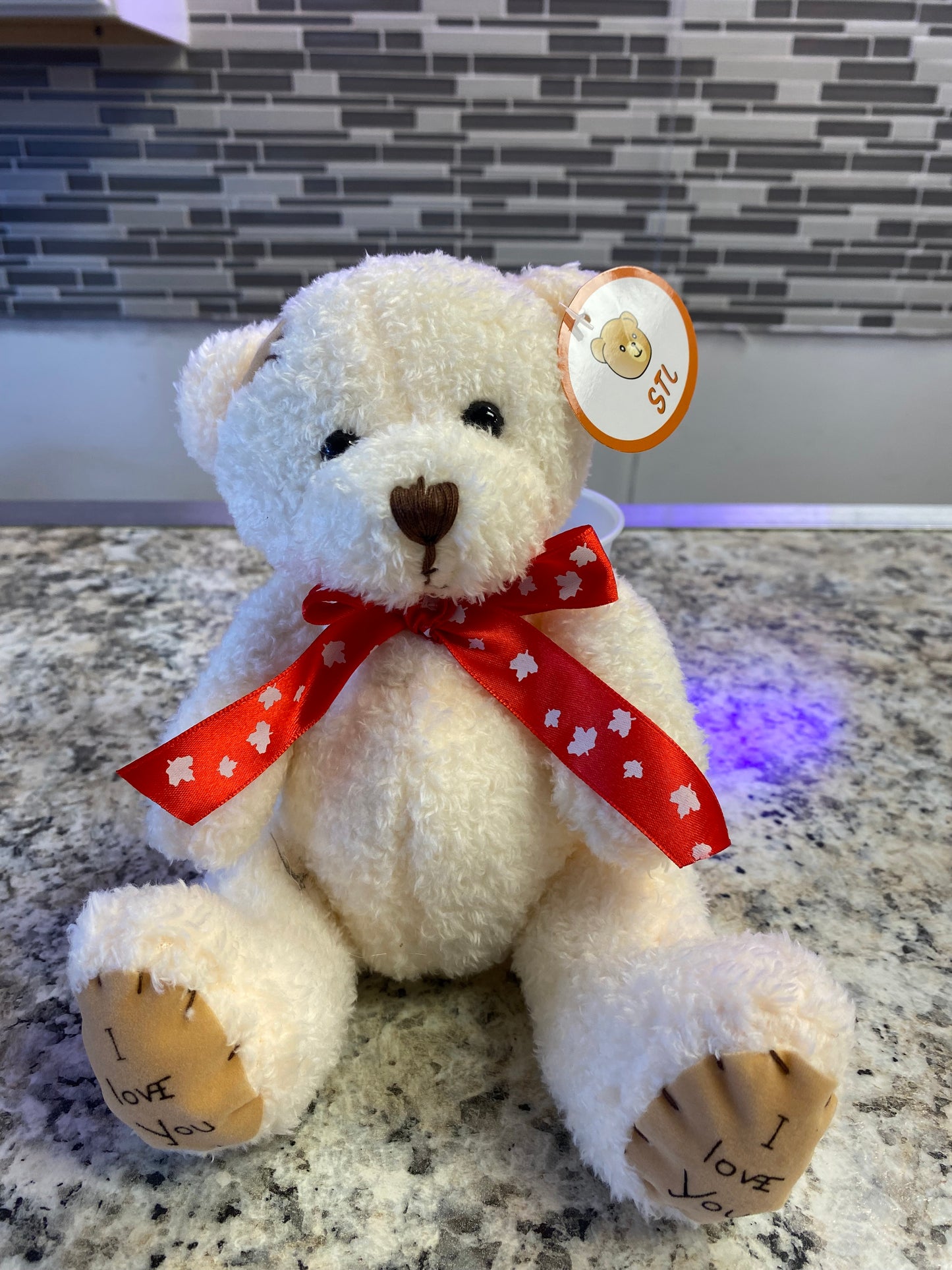 Love Stitched Bear - white