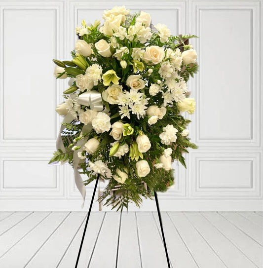 White Dove Standing Spray