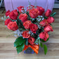 24 Orange Roses Vase Arrangement