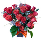 24 Orange Roses Vase Arrangement