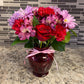 Red and Lavender Vase Arrangement