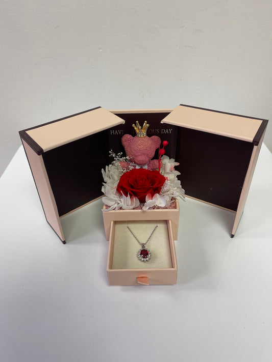 Bear & Preserved Rose Box