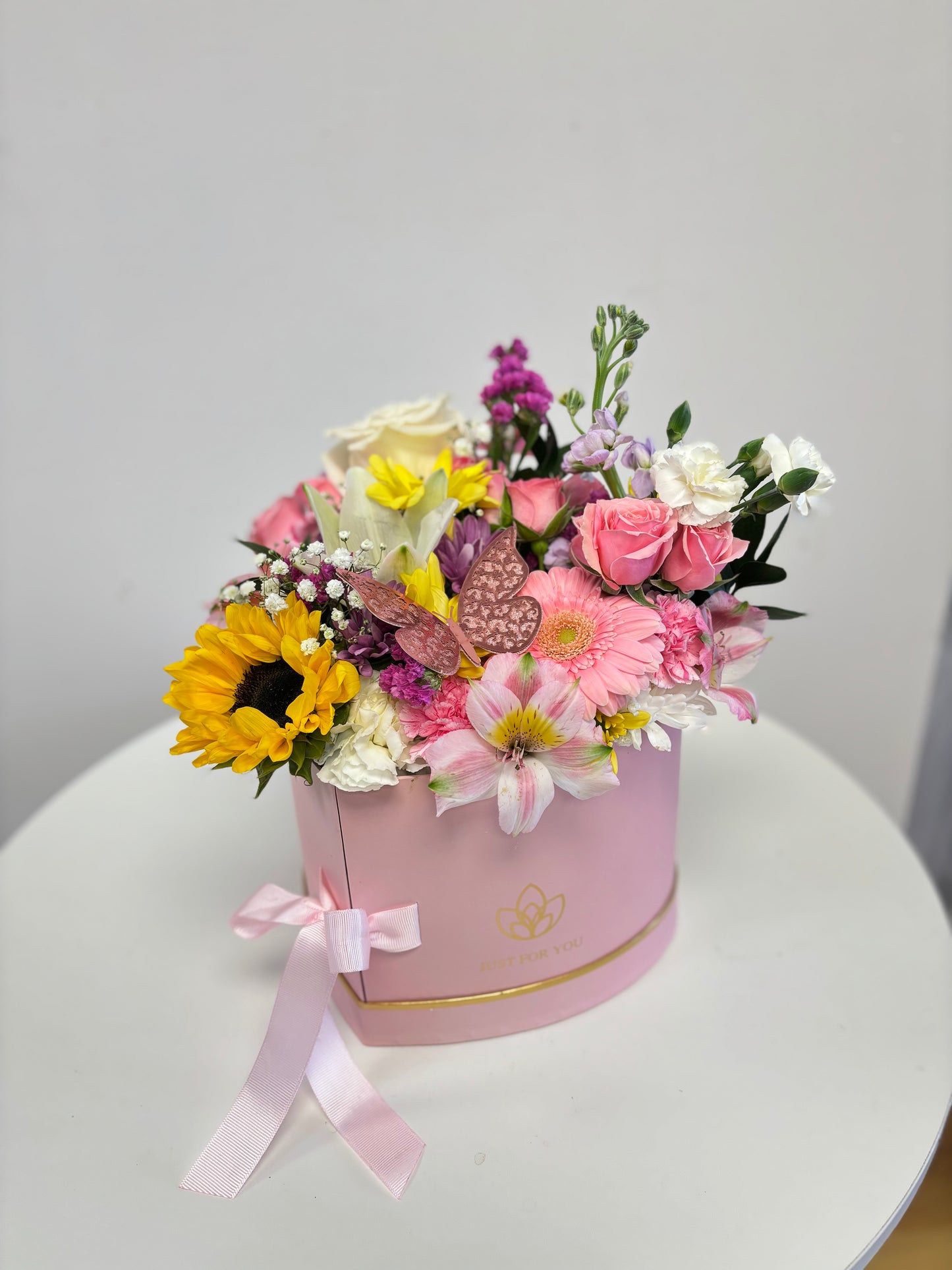 Assorted Flowers Double Stack Heart (Best Seller)