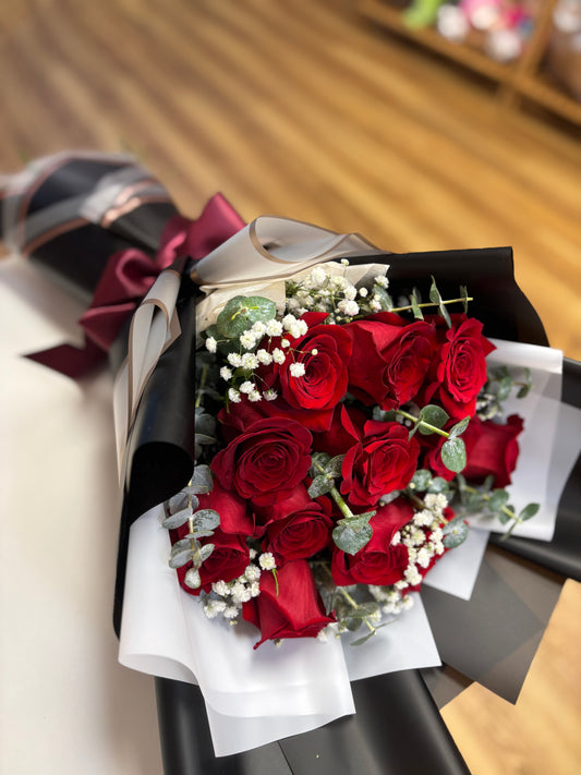 Dozen Roses Elegant Bouquet